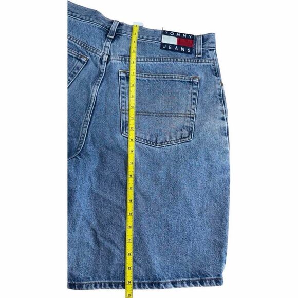 Vintage Tommy Jeans Denim Shorts Mens Size 36 Light Wash 90s Flag Logo Relaxed - Picture 4 of 4